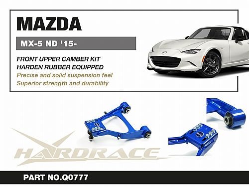 Передние верхние развальные рычаги HardRace для MAZDA MX-5 MIATA 4th ND 2015- (на сайлентблоках), HRQ0777