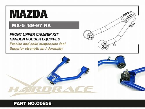 Передний верхний развальный рычаг HardRace для MAZDA MX-5 MIATA 1st NA 1989-1998 (на сайлентблоках), HRQ0858 Передний верхний развальный рычаг HardRace для MAZDA MX-5 MIATA 1st NA 1989-1998 (на сайлентблоках), HRQ0858