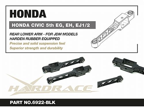 Рычаги задние нижние HardRace для HONDA INTEGRA DC2 Type R 1995-1998 (на сайлентблоках), HR6922-BLK Рычаги задние нижние HardRace для HONDA INTEGRA DC2 Type R 1995-1998 (на сайлентблоках), HR6922-BLK