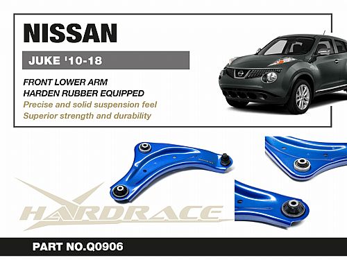 Передние нижние рычаги HardRace для NISSAN JUKE F15 2010-2019 (на сайлентблоках), HRQ0906 Передние нижние рычаги HardRace для NISSAN JUKE F15 2010-2019 (на сайлентблоках), HRQ0906