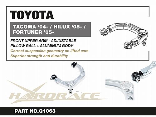 Передние верхние развальные рычаги HardRace для TOYOTA HILUX 7th AN10/20/30 2004-2015 (на ШС), HRQ1063
