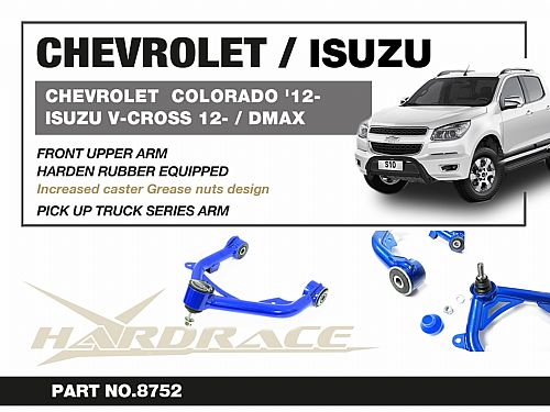 Передние верхние развальные рычаги HardRace для ISUZU D-MAX 2nd V-CROSS 2012- (на сайлентблоках), HR8752 Передние верхние развальные рычаги HardRace для ISUZU D-MAX 2nd V-CROSS 2012- (на сайлентблоках), HR8752