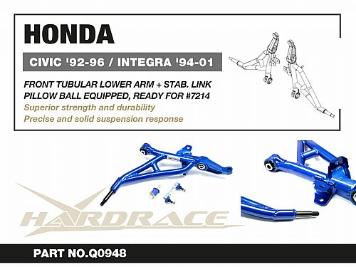 Передние нижние рычаги HardRace для HONDA INTEGRA DC2 Type R 1995-1998 (на ШС), HRQ0948