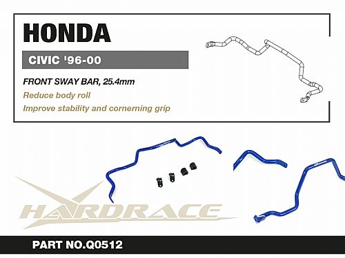 Передний стабилизатор HardRace для HONDA CIVIC 6th EK3/4/5/9 1996-2000, HRQ0512 Передний стабилизатор HardRace для HONDA CIVIC 6th EK3/4/5/9 1996-2000, HRQ0512