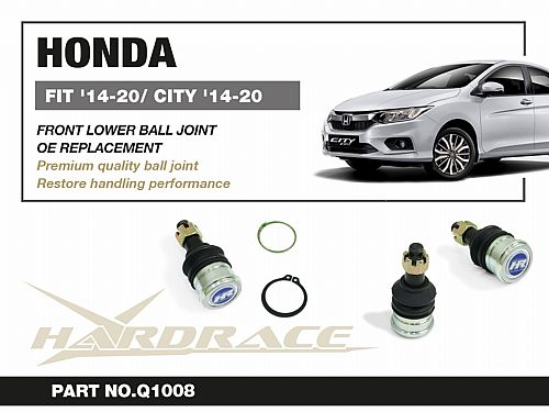 Шаровая опора передняя нижняя HardRace для HONDA JAZZ 3rd  2013-2020, HRQ1008