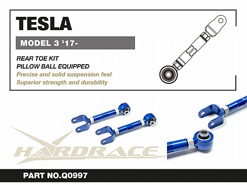 Задние рычаги схождения регулируемые HardRace для TESLA Model 3 1 поколение 2017- (на ШС), HRQ0997 Задние рычаги схождения регулируемые HardRace для TESLA Model 3 1 поколение 2017- (на ШС), HRQ0997
