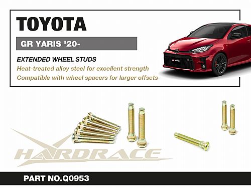 Шпильки удлиненные M12 x P 1.5/35 мм x 20, HardRace для TOYOTA YARIS P210 (GR GXPA16/MXPA12) 2020-2021, HRQ0953 Шпильки удлиненные M12 x P 1.5/35 мм x 20, HardRace для TOYOTA YARIS P210 (GR GXPA16/MXPA12) 2020-2021, HRQ0953