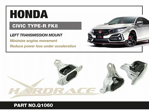 Левая опора КПП HardRace для HONDA CIVIC 10th FK8 TYPE-R 2017-2022, HRQ1060 Левая опора КПП HardRace для HONDA CIVIC 10th FK8 TYPE-R 2017-2022, HRQ1060