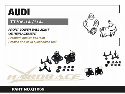 Шаровая опора нижнего переднего рычага HardRace для AUDI TT MK2 8J  2006-2014, HRQ1069