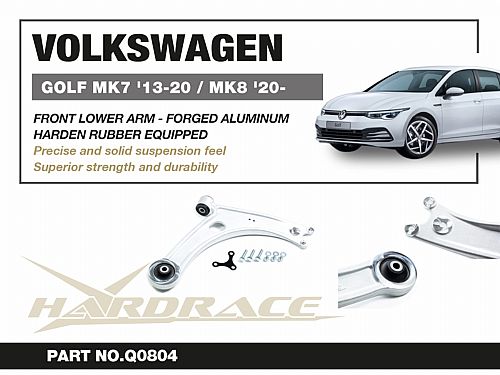 Передние нижние рычаги HardRace для AUDI A3 MK3 8V 2013-2020 (на сайлентблоках), HRQ0804 Передние нижние рычаги HardRace для AUDI A3 MK3 8V 2013-2020 (на сайлентблоках), HRQ0804