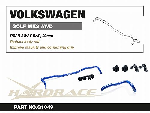 Задний cтабилизатор HardRace для VOLKSWAGEN GOLF R MK8 2021-, HRQ1049 Задний cтабилизатор HardRace для VOLKSWAGEN GOLF R MK8 2021-, HRQ1049