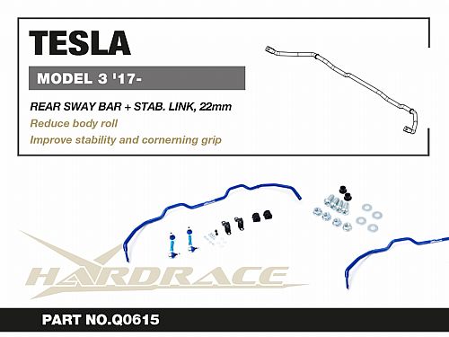 Задний cтабилизатор HardRace для TESLA Model 3 1 поколение 2017-, HRQ0615