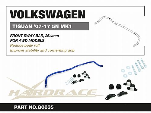 Передний стабилизатор HardRace для VOLKSWAGEN TIGUAN 1st 5N 2007-2016, HRQ0635 Передний стабилизатор HardRace для VOLKSWAGEN TIGUAN 1st 5N 2007-2016, HRQ0635