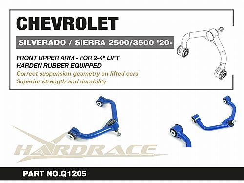 Передние верхние развальные рычаги HardRace для GMC SIERRA 4 поколение 2500/3500 2020- (на сайлентблоках), HRQ1205
