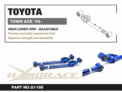 Рычаги задние нижние HardRace для TOYOTA Lite Ace 6 поколение 2008- (на сайлентблоках), HRQ1188 Рычаги задние нижние HardRace для TOYOTA Lite Ace 6 поколение 2008- (на сайлентблоках), HRQ1188