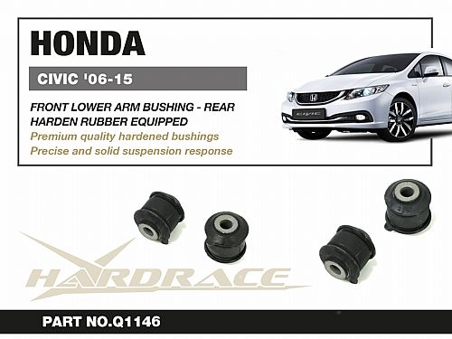 Сайлентблок заднего нижнего, переднего рычага HardRace для HONDA CIVIC 8th FD 2006-2012, HRQ1146