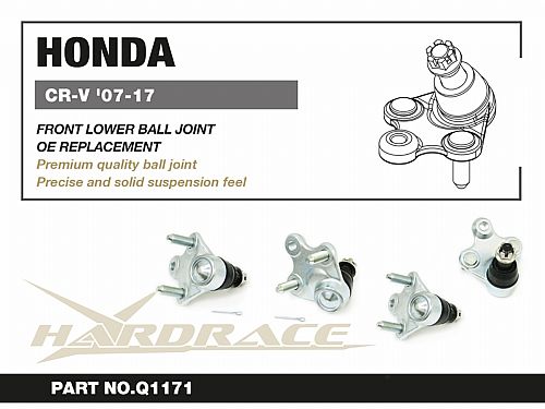 Шаровая опора передняя нижняя HardRace для HONDA CR-V 4th RM1/RM3/RM4 2012-2016, HRQ1171 Шаровая опора передняя нижняя HardRace для HONDA CR-V 4th RM1/RM3/RM4 2012-2016, HRQ1171