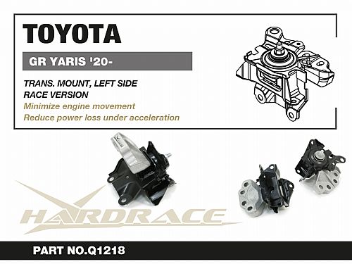 Левая опора КПП HardRace для TOYOTA YARIS P210 2020-2021, HRQ1218 — фото 2