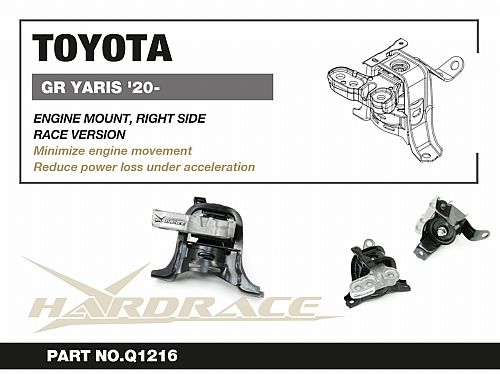 Правая опора двигателя HardRace для TOYOTA YARIS P210 2020-2021, HRQ1216 Правая опора двигателя HardRace для TOYOTA YARIS P210 2020-2021, HRQ1216
