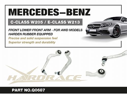 Передние нижние рычаги HardRace для MERCEDES-BENZ C-Класс W205 2015-2021 (на сайлентблоках), HRQ0687 Передние нижние рычаги HardRace для MERCEDES-BENZ C-Класс W205 2015-2021 (на сайлентблоках), HRQ0687