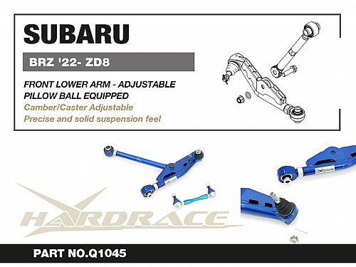 Передние нижние рычаги HardRace для SUBARU BRZ ZD8 2021- (на сайлентблоках и ШС), HRQ1045
