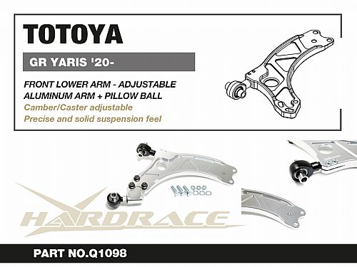 Передние нижние рычаги HardRace для TOYOTA YARIS Р4 2022- (на ШС), HRQ1098