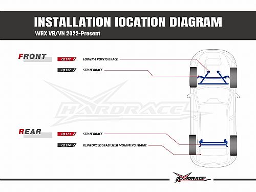 Усиленное крепление заднего стабилизатора HardRace для SUBARU WRX 2 поколение 2022-, HRQ1174