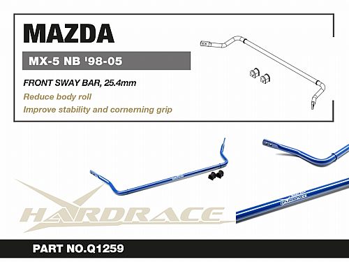 Передний стабилизатор HardRace для MAZDA MX-5 2nd NB MIATA 1999-2005, HRQ1259