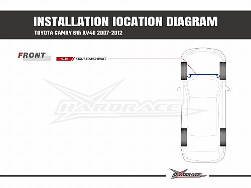 Распорка передней стойки HardRace для LEXUS ES 5th XV40 2007-2012, HR8834 Распорка передней стойки HardRace для LEXUS ES 5th XV40 2007-2012, HR8834