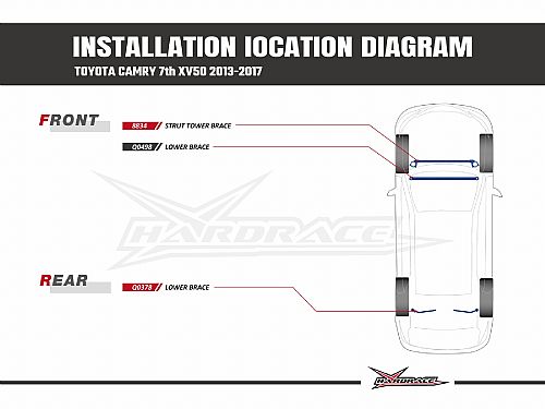 Распорка переднего подрамника HardRace для TOYOTA CAMRY 7th XV50 2013-2017, HRQ0498