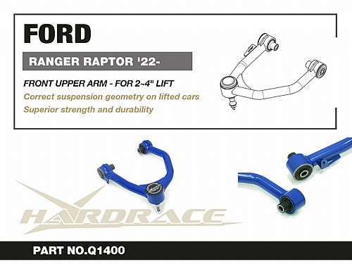 Передние верхние развальные рычаги HardRace для FORD Ranger 4 поколение (T6.2), 2022- (на сайлентблоках), HRQ1400 Передние верхние развальные рычаги HardRace для FORD Ranger 4 поколение (T6.2), 2022- (на сайлентблоках), HRQ1400
