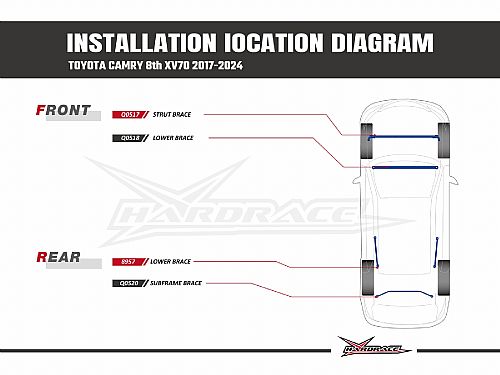 Распорка передней стойки HardRace для LEXUS ES 7th XZ10 2018-, HRQ0517 Распорка передней стойки HardRace для LEXUS ES 7th XZ10 2018-, HRQ0517