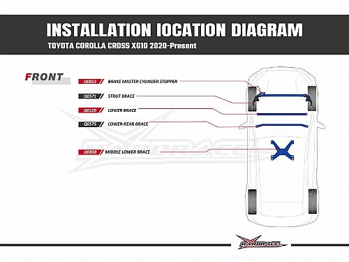 Распорка передней стойки HardRace для TOYOTA COROLLA CROSS XG10 2020-, HRQ0571