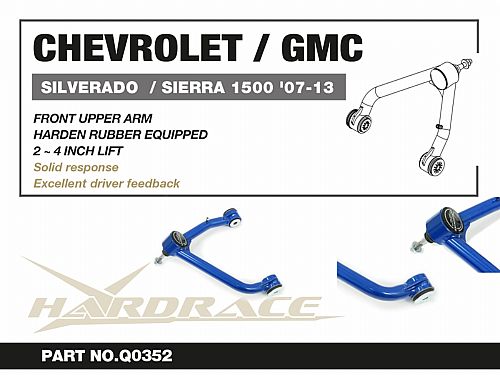 Передние верхние развальные рычаги HardRace для GMC SIERRA 3 поколение 1500 2014-2018 (на сайлентблоках), HRQ0352