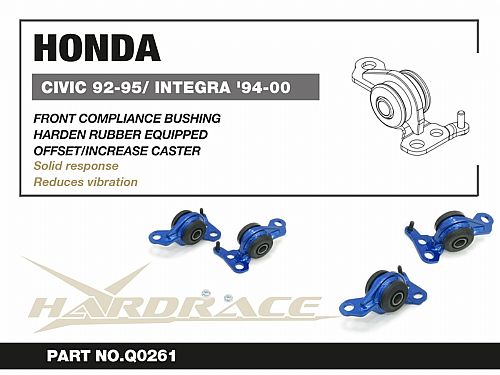 Сайлетблоки передних рычагов HardRace для HONDA INTEGRA DC2 1994-2001, HRQ0261 Сайлетблоки передних рычагов HardRace для HONDA INTEGRA DC2 1994-2001, HRQ0261