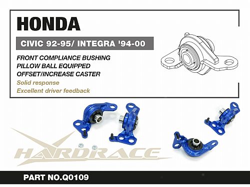 Сайлетблоки передних рычагов HardRace для HONDA INTEGRA DC2 1994-2001, HRQ0109 Сайлетблоки передних рычагов HardRace для HONDA INTEGRA DC2 1994-2001, HRQ0109
