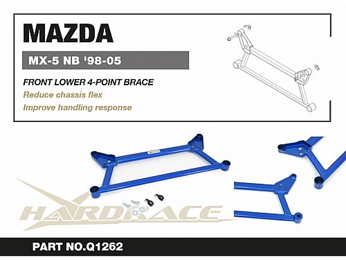 Распорка переднего подрамника HardRace для MAZDA MX-5 MIATA 2nd NB 1999-2005, HRQ1262 Распорка переднего подрамника HardRace для MAZDA MX-5 MIATA 2nd NB 1999-2005, HRQ1262 — фото 2