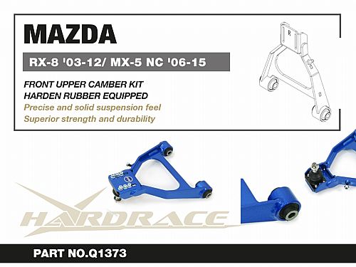 Передние верхние развальные рычаги HardRace для MAZDA MX-5 MIATA 3rd NC 2006-2014 (на сайлентблоках), HRQ1373