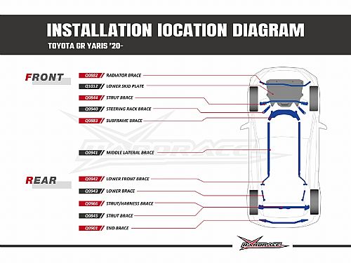 Распорка задняя нижняя HardRace для TOYOTA YARIS Р4 2020-2023, HRQ0942 Распорка задняя нижняя HardRace для TOYOTA YARIS Р4 2020-2023, HRQ0942