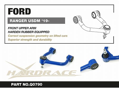 Передние верхние развальные рычаги HardRace для FORD Ranger 3 поколение (T6), 2012-2022 (на сайлентблоках), HRQ0790 Передние верхние развальные рычаги HardRace для FORD Ranger 3 поколение (T6), 2012-2022 (на сайлентблоках), HRQ0790