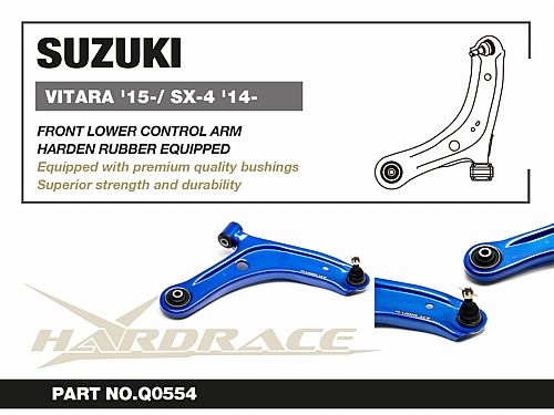 Передние нижние рычаги HardRace для SUZUKI VITARA 2 поколение 2016- (на сайлентблоках), HRQ0554