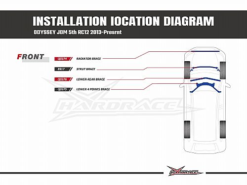 Передняя распорка радиатора HardRace для HONDA ODYSSEY 5th RC1/2 2013-, HRQ0374 Передняя распорка радиатора HardRace для HONDA ODYSSEY 5th RC1/2 2013-, HRQ0374
