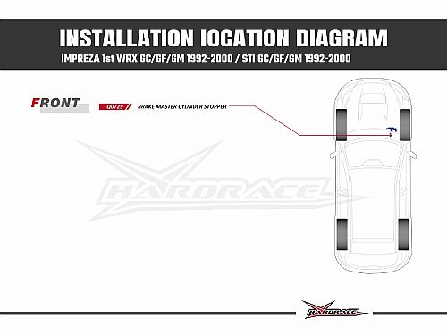 Стопор главного тормозного цилиндра HardRace для SUBARU FORESTER 1st SF 1997-2002, HRQ0729