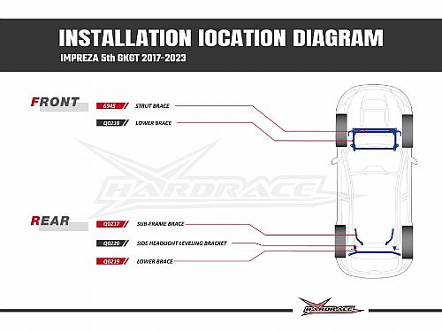 Распорка переднего подрамника HardRace для SUBARU CROSSTREK 2 поколение 2017-2022, HRQ0218 Распорка переднего подрамника HardRace для SUBARU CROSSTREK 2 поколение 2017-2022, HRQ0218