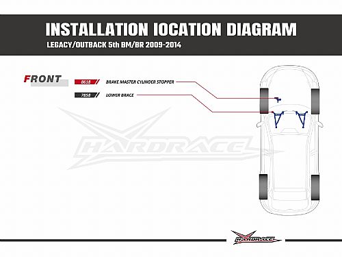 Стойка главного тормозного цилиндра HardRace для SUBARU LEGACY 5th 2009-2014, HR8618 Стойка главного тормозного цилиндра HardRace для SUBARU LEGACY 5th 2009-2014, HR8618