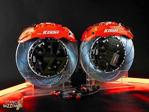 Тормозная тюнинг система Jeep Grand Cherokee IV (WK2) (2010-2024) ICOOH IC6 (ротора до 410 мм) цвет: Красный, поршней: 6, передняя ось, IC6-1626-R-0-0-0-0-0-0-0-0
