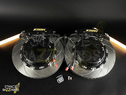 Тормозная тюнинг-система TOYOTA LAND CRUISER J300 (2021-2024) ICOOH X61, (405*34mm, Фиксированный, Насечки), поршней: 6, передняя ось, цвет: Черный X61-777-B-03-10-01-02-0E-02-00-02
