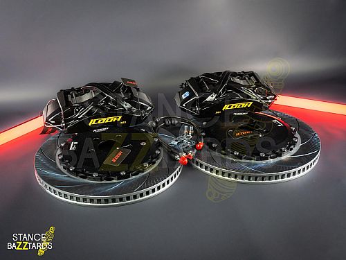 Тормозная тюнинг система ZEEKR 001 1 поколение (2021-2024) ICOOH X61, (405*34mm, Фиксированный, Насечки) цвет: Черный, поршней: 6, передняя ось, X61-E001-B-03-10-01-02-0B-02-00-02
