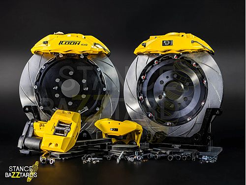 Тормозная тюнинг-система EXEED TXL 1 поколение (2019-2023) ICOOH X42, (380*28mm, Фиксированный,Комбинированный), поршней: 4, задняя ось, (DIA 66 мм) цвет: Желтый X42-1042-Y-03-0C-03-02-0A-05-02-02