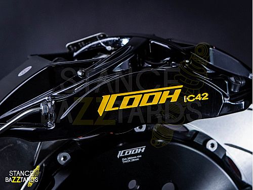 Тормозная тюнинг-система TOYOTA Tundra 2 поколение (2007-2021) ICOOH X42, (380*28mm, Фиксированный, Насечки), поршней: 4, задняя ось, цвет: Черный X42-776-B-03-0C-01-02-08-05-00-02